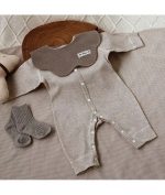 【59-80cm】長袖ロンパース ベビー ニット シンプル - 画像 (12)