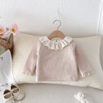 【66-100cm】Ｔシャツ ベビー フリル襟 暖かい リブ - 画像 (7)