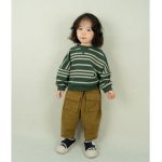 【80-130cm】トレーナー キッズ ボーダー クルーネック スウェット - 画像 (8)