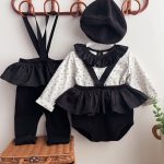 【66-90cm】長袖Ｔシャツorサロペット ベビー 可愛い フリル - 画像 (2)