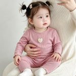 【73-100cm】セットアップ ベビー ハート リブ - 画像 (6)