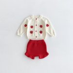 【66-90cm】カーディガン＆レギンス ベビー イチゴ ニット - 画像 (4)