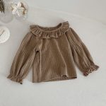 【73-100cm】ブラウス 女の子 無地 フリル - 画像 (4)