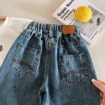 【80-130cm】ワイドパンツ キッズ デニム ゆったり シルエット - 画像 (3)