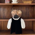 【73-100cm】シャツorワンピース 女の子 ヘップバーン風 無地
