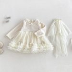 【73-100cm】 ワンピースorトップス ベビー 裏起毛 チュール
