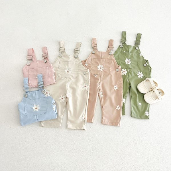 【66-100cm】サロペット ベビー フラワー カジュアル