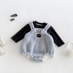 【66-90cm】ロンパース＆トップス ベビー 裏起毛 ふわふわ 蝶結び
