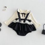 【66-90cm】トップスorサロペット ベビー フリル