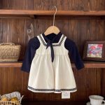 【73-100cm】長袖トップスorワンピース 女の子 スクエアネック