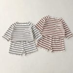 【80-130cm】セットアップ キッズ カジュアル ボーダー