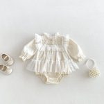【66-90cm】ロンパース ベビー レース プリンセス