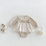 【66-90cm】ロンパース ベビー フリル プリンセス