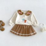 【73-100cm】トップス＆スカート 女の子 可愛い フラワー
