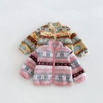 【80-130cm】アウター 女の子 レトロ柄 カートゥーン