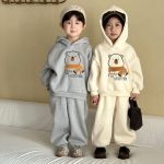 【80-150cm】セットアップ キッズ 厚手 クマ柄