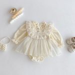 【66-90cm】ロンパース ベビー レース プリンセス
