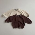 【80-130cm】セーター キッズ 配色 ニット シンプル