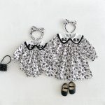 【66-130cm】ロンパースorワンピース 女の子 姉妹服 フラワー