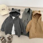 【73-110cm】カーディガン キッズ フード付き ニット - 画像 (2)