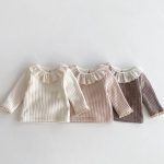 【66-100cm】Ｔシャツ ベビー フリル襟 暖かい リブ - 画像 (8)