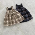 【73-100cm】ワンピース ベビー レトロ チェック - 画像 (2)