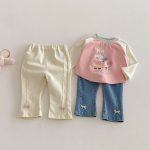 【80-120cm】デニムパンツ 女の子 リボン付き 無地 - 画像 (7)