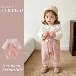 【66-90cm】ロンパース ベビー レイヤード ピンク花 - 画像 (4)