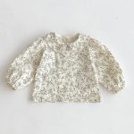 【80-130cm】トップスorワンピース 女の子 小花柄 フリル カラー - 画像 (4)