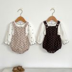 【66-100cm】サロペット ベビー ドット柄 ロンパース コディネート - 画像 (6)