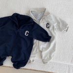 【66-90cm】長袖カバーオール ベビー 英字 シンプル - 画像 (8)