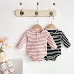 【66-90cm】ロンパース ベビー 長袖 ボーダー カジュアル - 画像 (6)