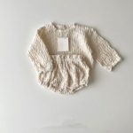 【80-110cm】セットアップ ベビー 韓国風 しわ生 長袖