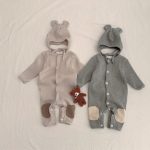 【66-90cm】ロンパース ベビー ナチュラル リブ 韓国風 - 画像 (6)
