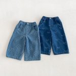 【80-130cm】パンツ 女の子 リボン付き デニム ストレート - 画像 (2)