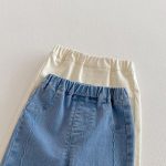 【80-120cm】デニムパンツ 女の子 リボン付き 無地 - 画像 (4)