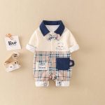 【66-90cm】ロンパース ベビー クマ柄 チェック柄 - 画像 (5)