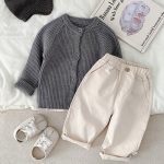 【66-90cm】ロンパース ベビー 無地 ニット - 画像 (9)