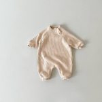 【66-90cm】ロンパース ベビー ナチュラル リブ 暖かい - 画像 (3)