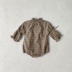 【66-90cm】ロンパース ベビー レトロ チェック - 画像 (4)