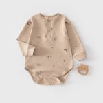 【59-80cm】ロンパース ベビー ナチュラル リブ ドット - 画像 (3)