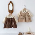 【73-110cm】シャツorワンピース 女の子 レトロ 刺繡 - 画像 (3)