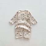 【66-90cm】長袖ロンパース ベビー ワッフル ナチュラル - 画像 (15)