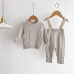 【66-90cm】サロペットorセーター ベビー ケーブル編み ニット - 画像 (4)