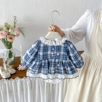 【66-90cm】ロンパース ベビー チェック レース - 画像 (5)