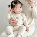 【73-100cm】セットアップ ベビー ハート リブ - 画像 (5)
