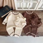 【66-90cm】ロンパース＆帽子 ベビー ボンボン ニット くま - 画像 (14)