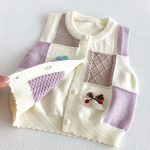 【80-110cm】ベスト 女の子 カラーバリ ニット - 画像 (13)