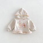 【80-130cm】トップス 女の子 帽子付き クマプリント - 画像 (4)