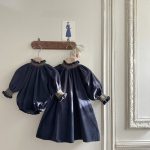 【66-90cm】長袖ロンパース ベビー フリル 無地 - 画像 (4)